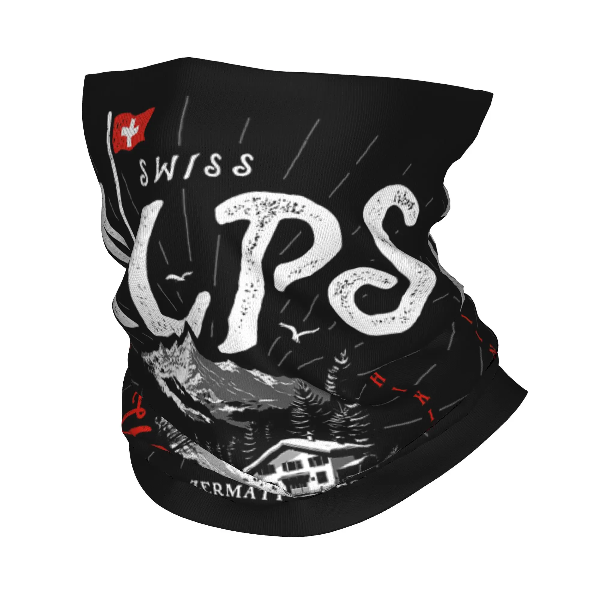 

Swiss The Mountains of the Alps Bandana Neck Gaiter Balaclavas Face Scarf Printed Switzerland Multi-use Riding Unisex Adult