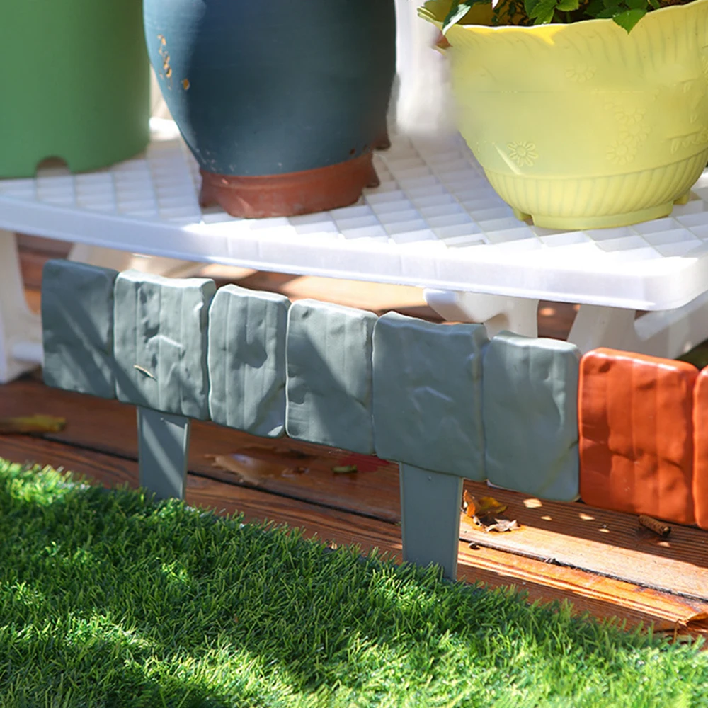 10 قطعة سياج الحديقة تقليد نبات الحجر دعم حصة في الهواء الطلق متفوقا الحدود الزخرفية DIY بها بنفسك ساحة الحديقة سياج النبات المشهد