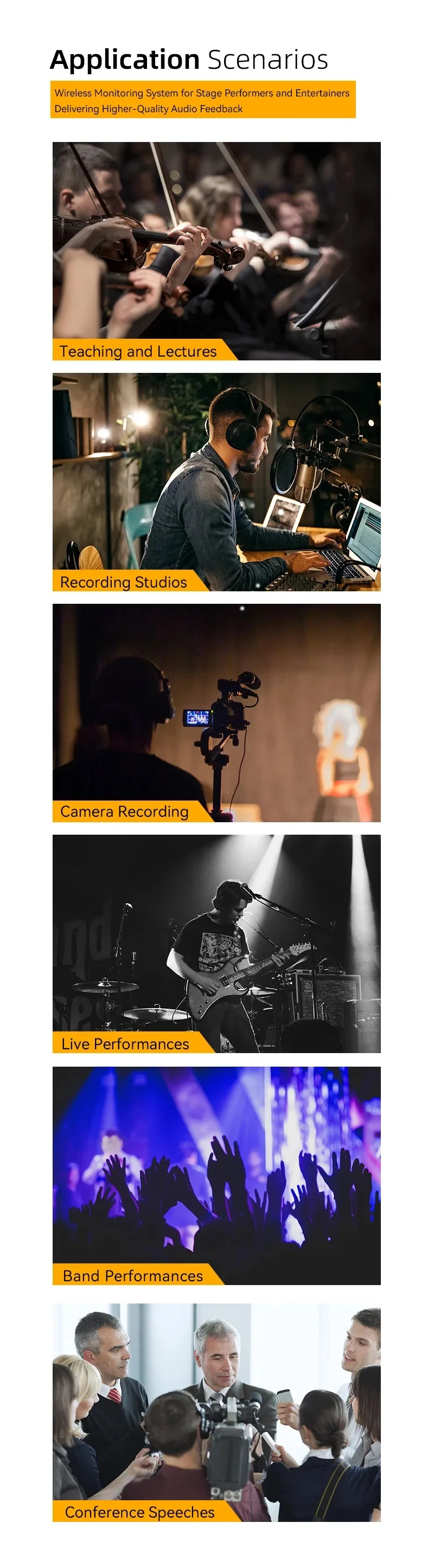 M-VAVE WP-12 Wireless Earphone Monitor System，2.4GHz, 3ms Latency, 24H Battery for Live Stage & Studio,Guitar Accessories image 5