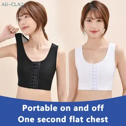 Summer Side Buckle Short Tank Top Underwear Shaper Bustier Chest Binder Women Breast Binder Transboy Lesbian Corset Trans Vest