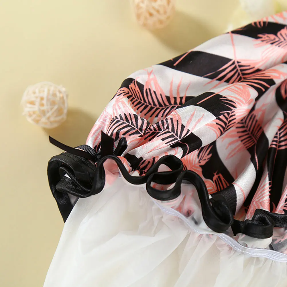 

2Pcs Waterproof Shower Caps PVC for Women Bathing Hair Care Hats Multi functional Fit Most Long Hair Elastic Design
