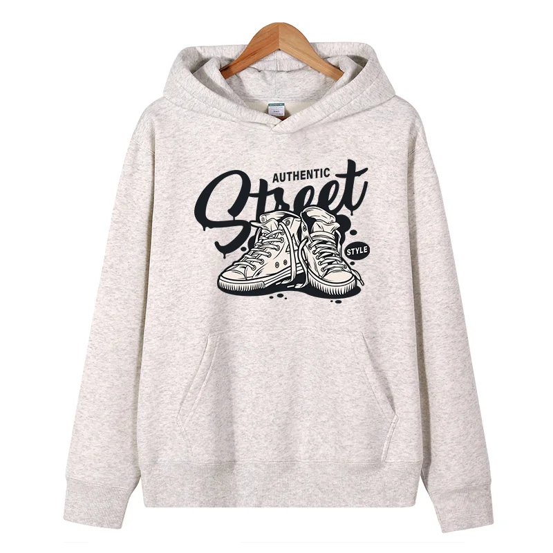 Fashionable and trendy board shoes printed women's hooded autumn and winter style, couple's wool warm hooded sweatshirt