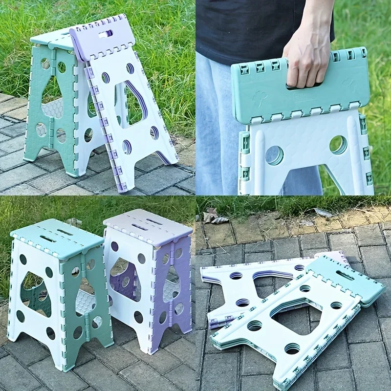 Outdoor Folding Chair Thickened Portable Plastic Folding Chairs Household Multifunctional Folding Stool Space Saving for Fishing