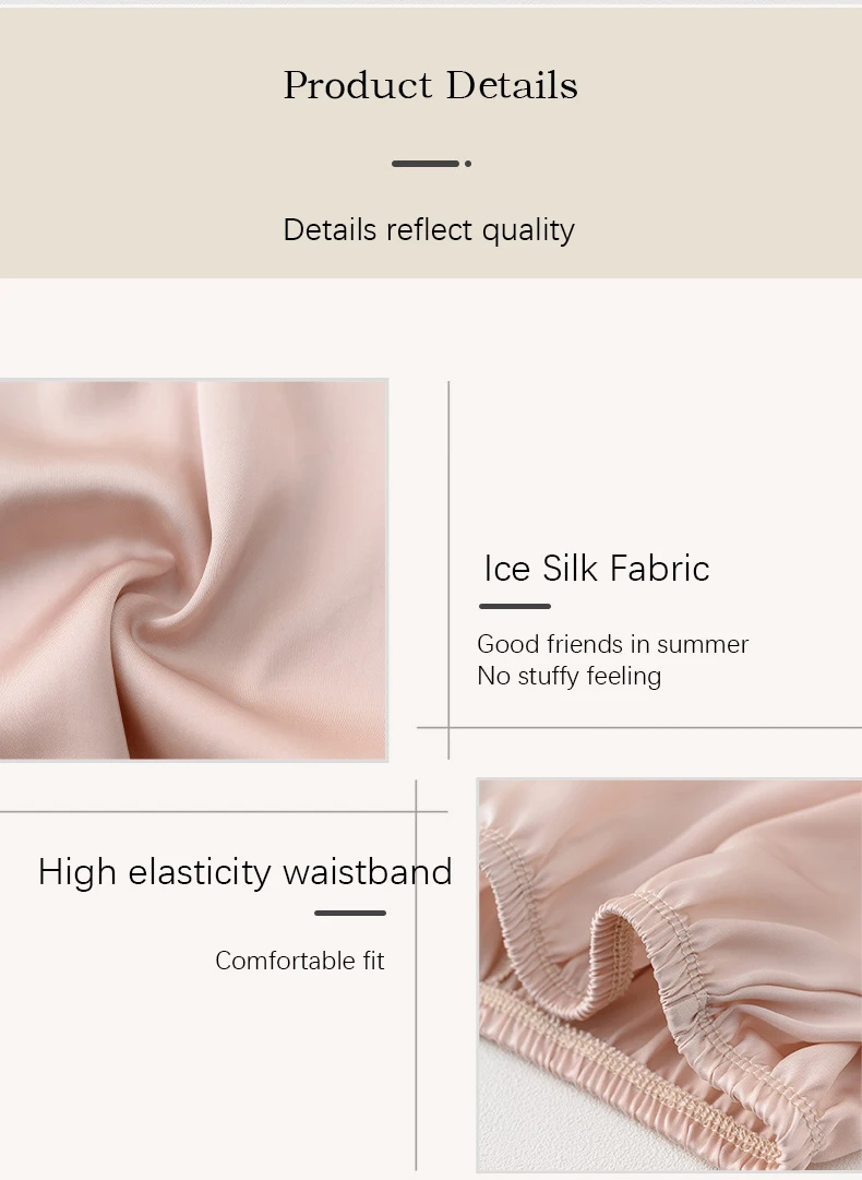 Womens Ice Silk Short Safety Shorts Under Skirt Shorts for Women Summer Loose Homewear Wide Leg Pants Women Pant Knickers Colors image 4