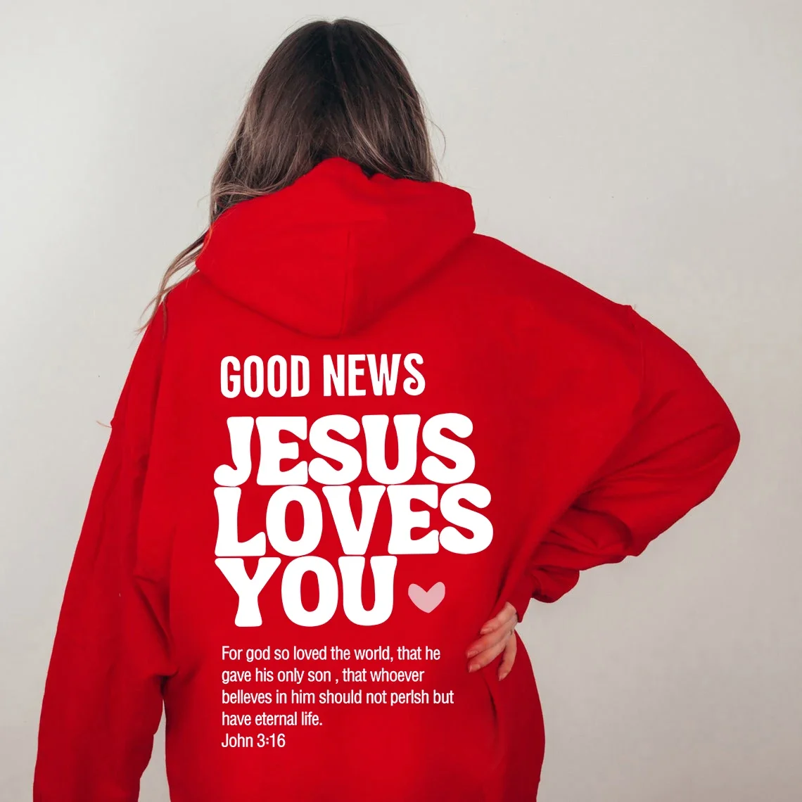 Sudadera con capucha con letras impresas divertidas de Jesús te ama Versos de la Biblia de moda Sudadera deportiva adecuada tanto para hombres como para mujeres