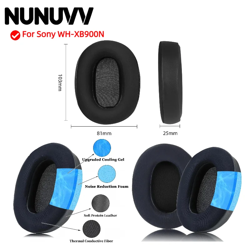 

For Sony WH-XB900N Original earmuffs with buckle Headphones Memory Foam Ear Cushions High Quality