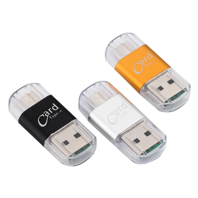 Card Reader Aluminum USB Type C OTG Micro-SD/TF External Memory Card Reader Adapter For Mobile Phone Computer