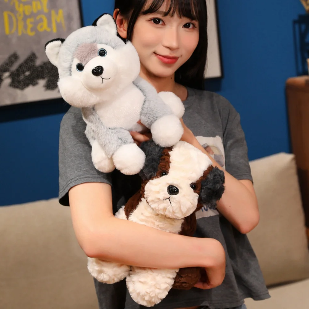 ตุ๊กตาสุนัขน่ารัก ของเล่นตุ๊กตาสัตว์เลี้ยงขนาดเล็ก ตุ๊กตาหมาฮัสกี้ ตุ๊กตาเท็ดดี้ ของเล่นตุ๊กตาสัตว์คุณภาพสูง ของตกแต่งบนโต๊ะ ของขวัญวันเกิด