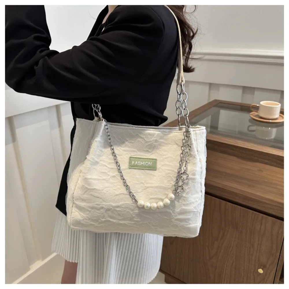 Fashion Korean Pearl Handbag Temperament Popular Messenger Bag Trendy High Capacity Cosmetic Bag Women