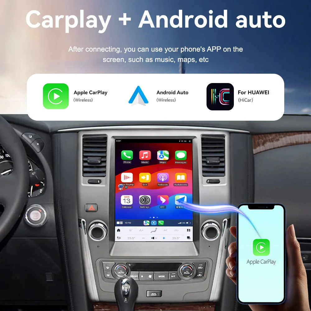 

Auto Android 13 GPS Navigation Screen For Nissan Patrol 2010-2017 Carplay Car Radio Stereo Multimedia Player Head Unit DSP FM AM