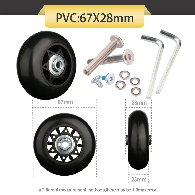 Universal Resistente ao Desgaste Roda Mudo, Acessórios Substituição Mala, Roda Universal para Bagagem e Aeronaves, Roda Rim