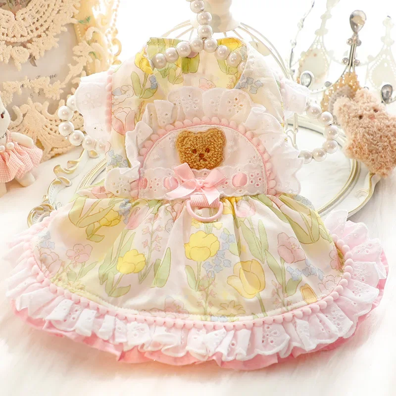 Thin Cat Princess Dress, Milk Bear, Fructose, Lolita, Small Dog, Teddy, Pet Clothes, Spring and Summer