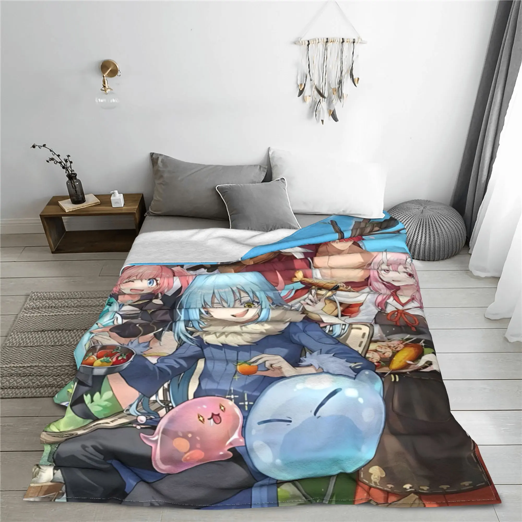 1PC home Cutecore That Time I Got Reincarnated as a Slime  Blanket Super Cosy Plush Home Living Room Sofa halloween