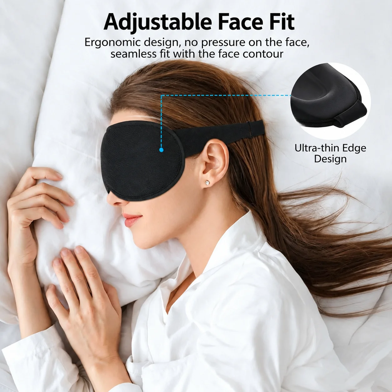 3D Contoured Sleep Eye Mask Light Blocking Office Nap Travel Eye Cover High Rebound
