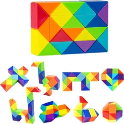 Versatile Magic Ruler Rainbow Color Children's Puzzle 3D Folding Toy Decompression Interaction 24/48 segments