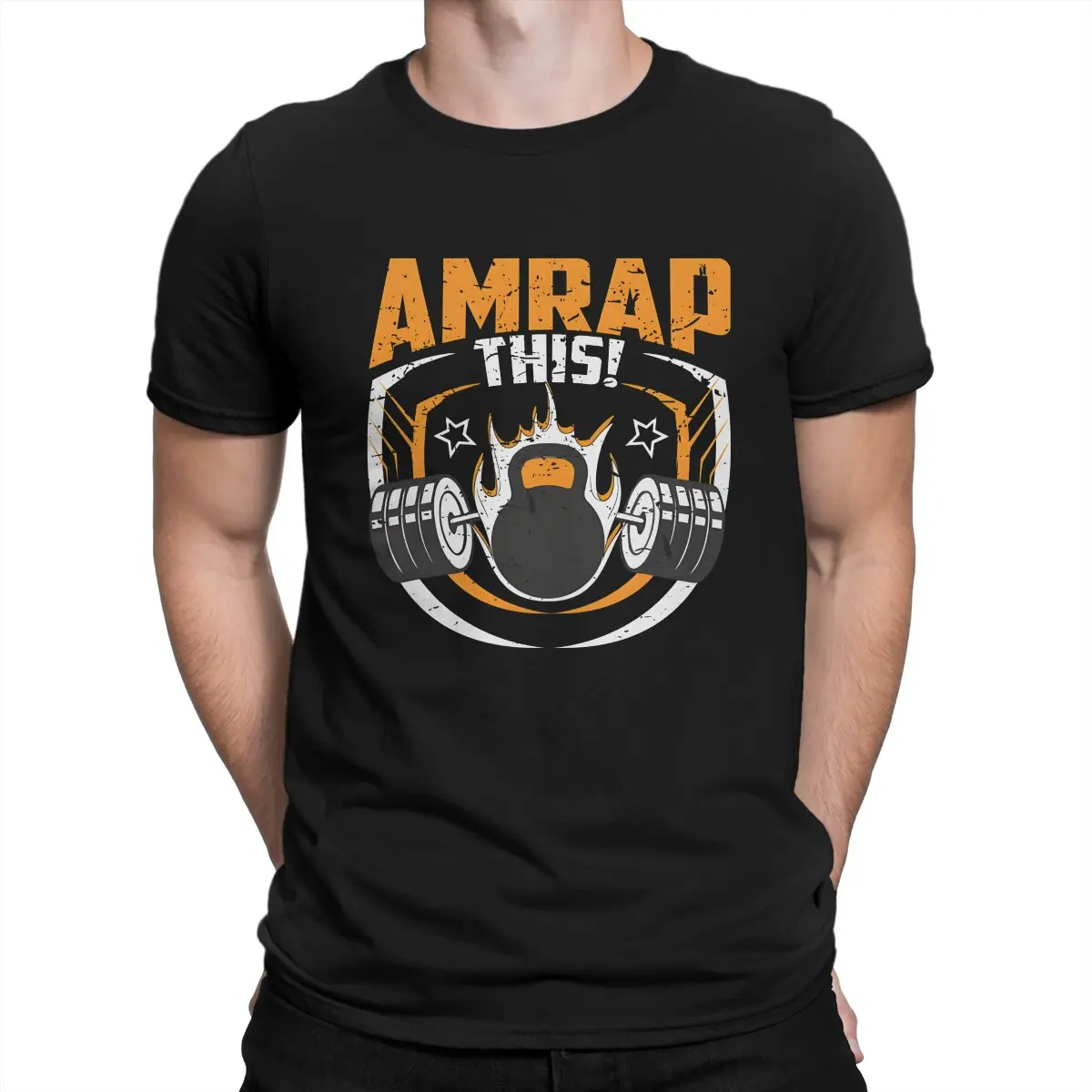 AMRAP Ten T-Shirty dla Mężczyzn Crossfit Casual 100% Bawełna Koszulka Okrągły Kołnierzyk Krótki Rękaw Koszulki Prezent Urodzinowy Topy