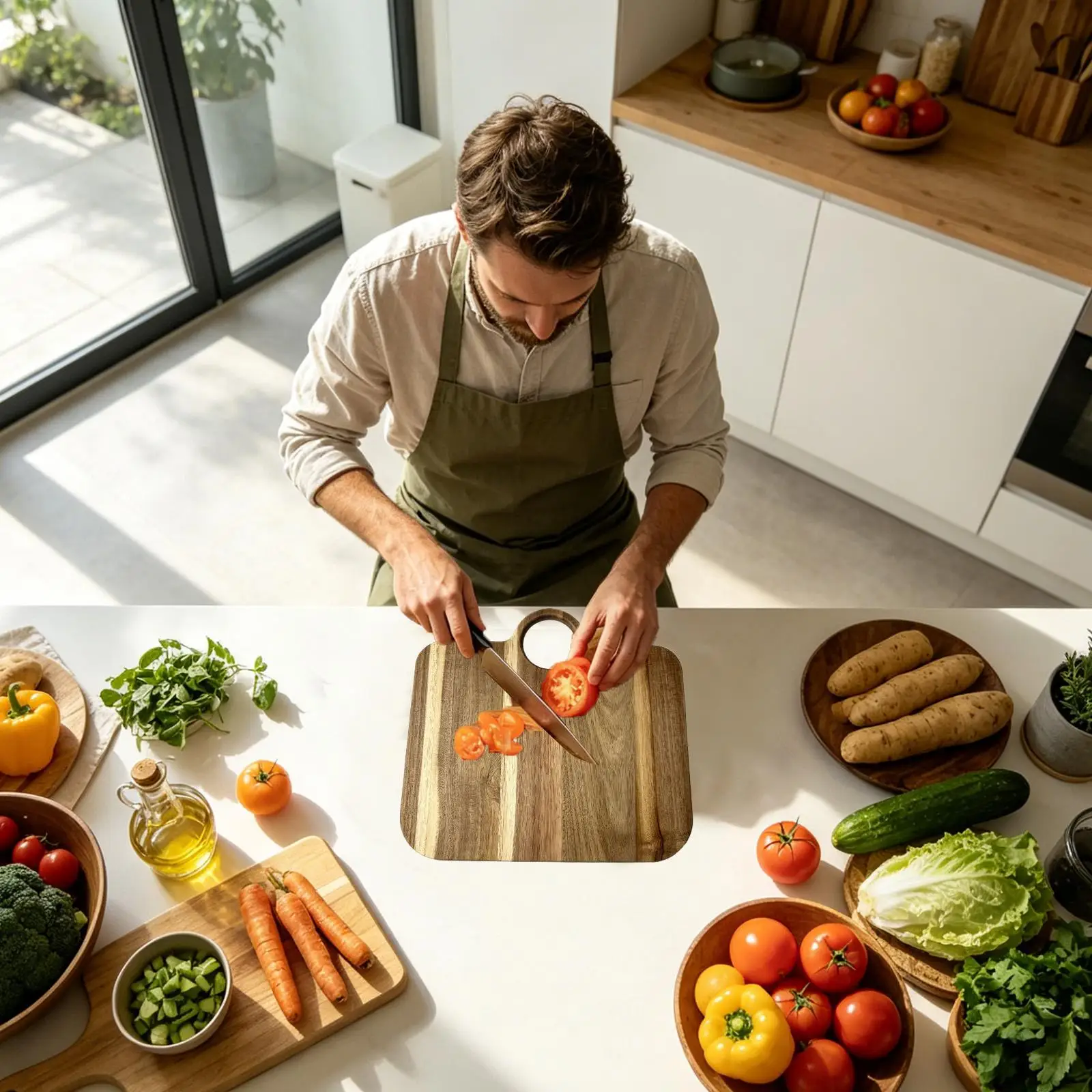 Chopping Board Bag Shape Non-Slip Kitchen Display Large Wooden Cutting Boards For Home Counter BBQ Meal Prep Food Meat Vegetable view 3