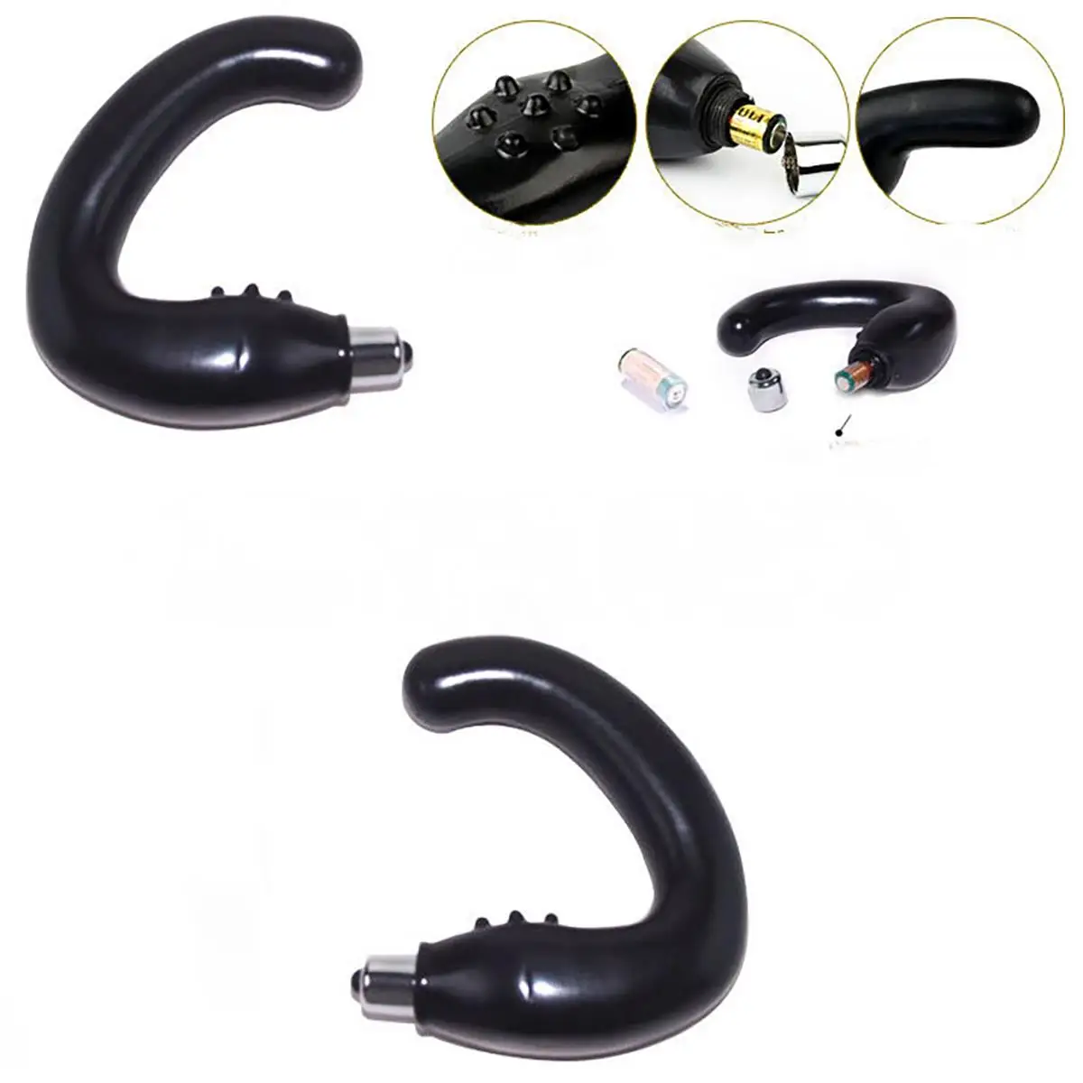 C-Shaped Prostate Vibrator, 10 Vibration Modes Anal Massager, Adult Sex Toys for Men and Women Couples（Black） view 6