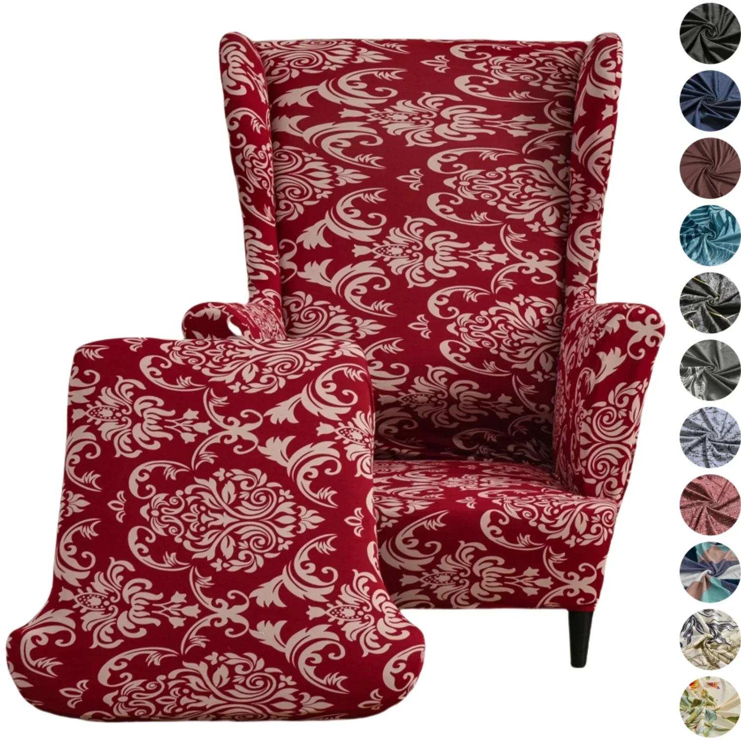 

Wingback Chair Covers Slipcovers 2 Piece Stretch Wing Chair Covers Armchair Covers Washable Non-Slip Furniture Protector