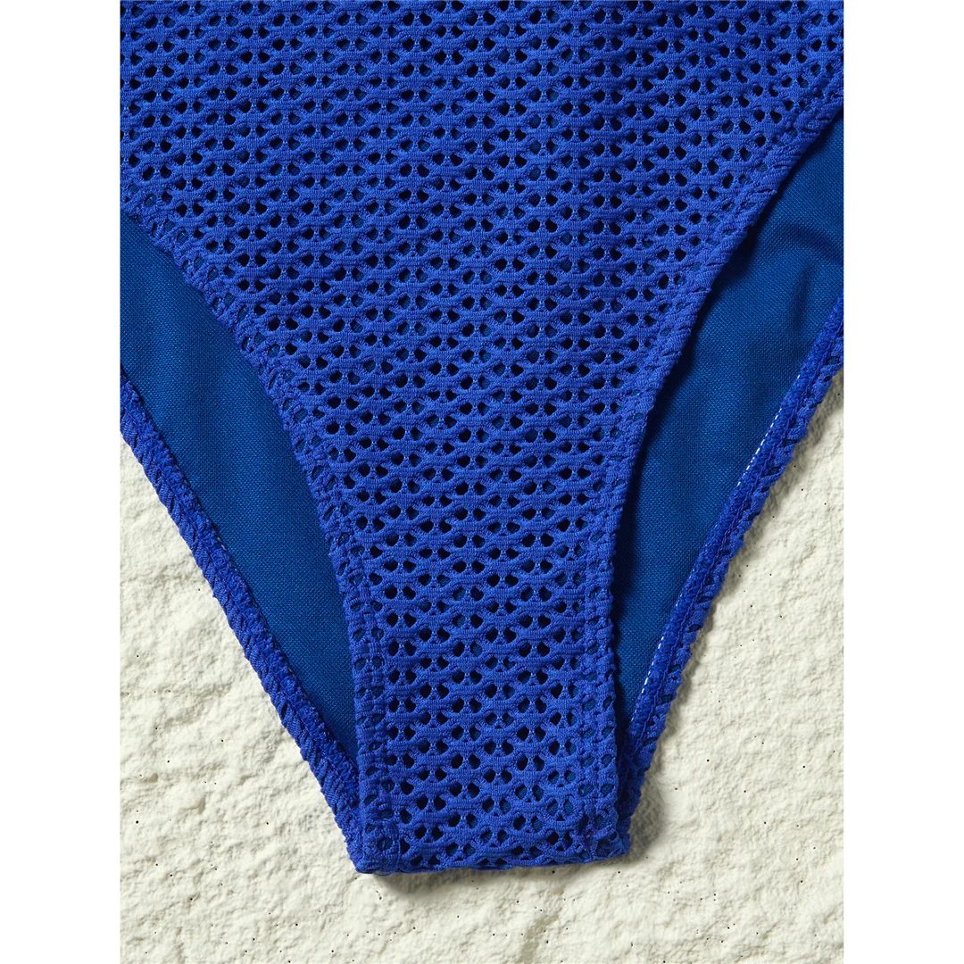 S - XL, tiefes V-Ausschnitt-Design, Strick-Fischnetz-Material, Damen-Badeanzug, einteiliger Badeanzug, Damen-Monokini, rückenfreier Badeanzug, Badebekleidung, Modell V7832. – Detail 35