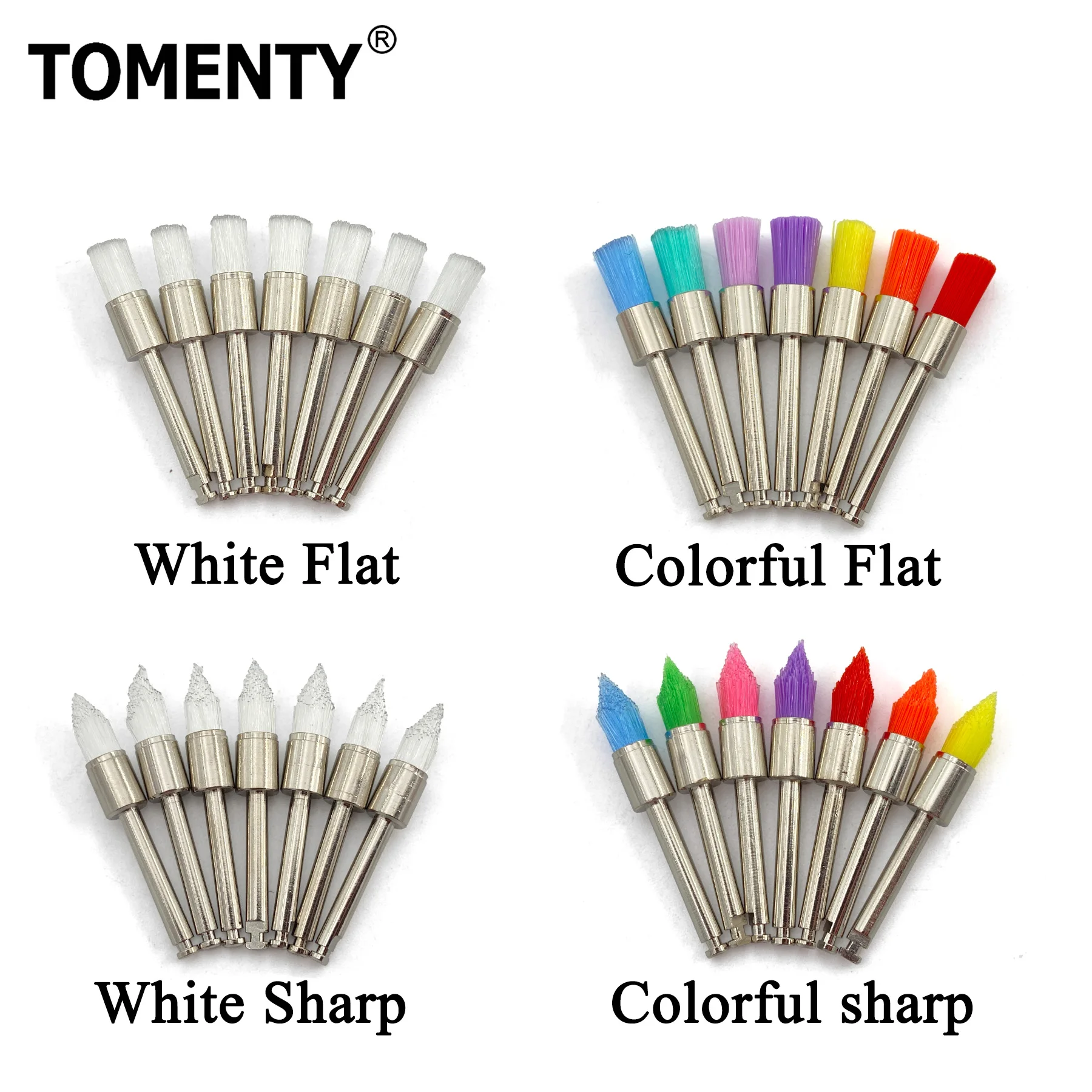 

50Pcs Dental Disposable Polisher Nylon Bristle Brush Polishing Brushes Teeth Whitening Prophy Used for Stain Removal and Polish