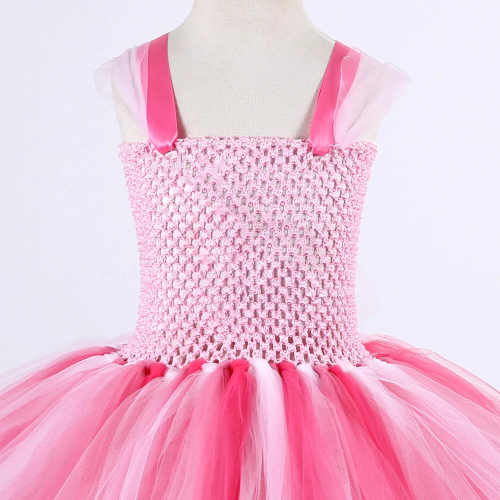 Baby Girls Pink Pig Tutu Dress for Kids Toddler Little Piggy Costumes Children Birthday Animal Outfit with Ears BowTie Tail Nose view 5
