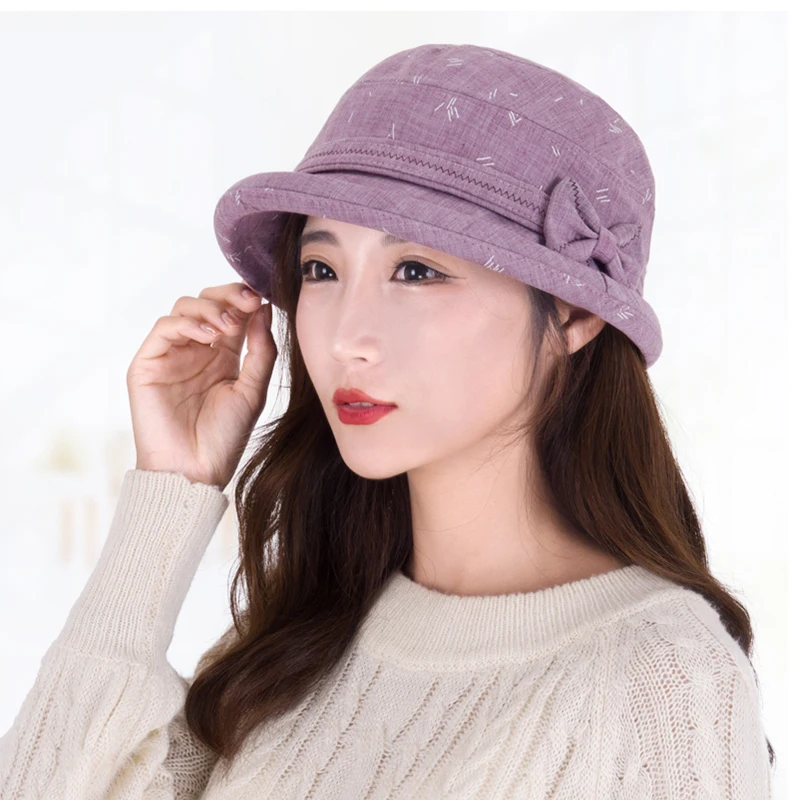 

summer autumn bucket hat female elegant fashion retro all match young lady sun hat outdoor sunscreen College Students hats