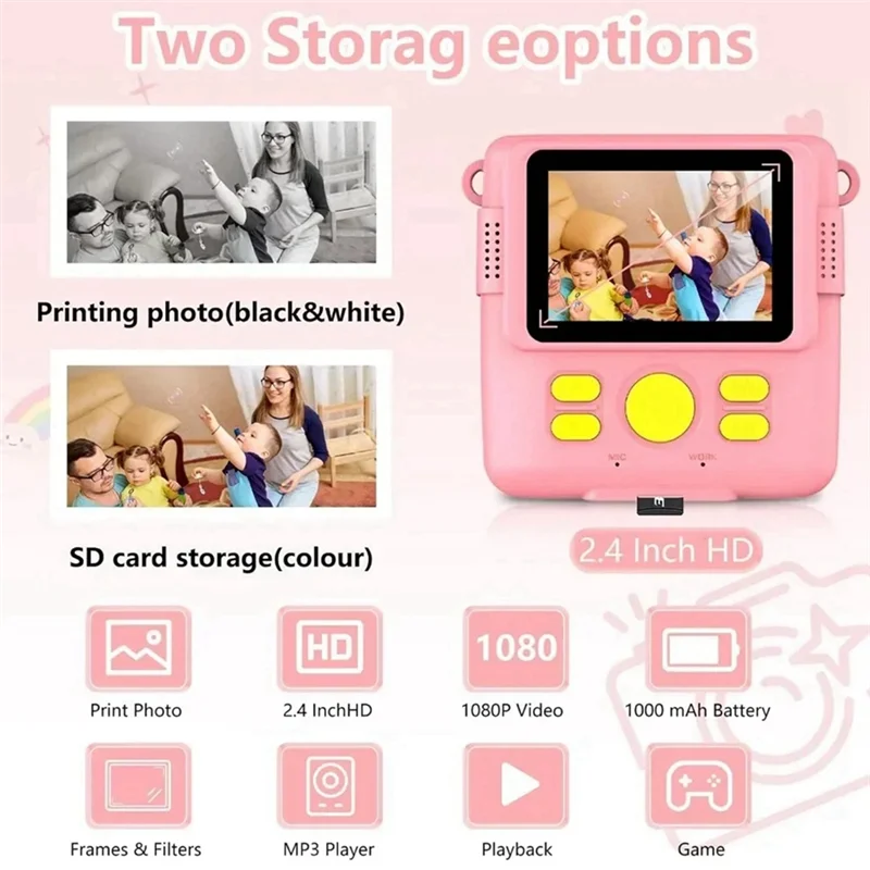 EDT-портативная камера для термопечати, мини-модный детский подарок без карты памяти 32G для мгновенного автоматического фокусировки