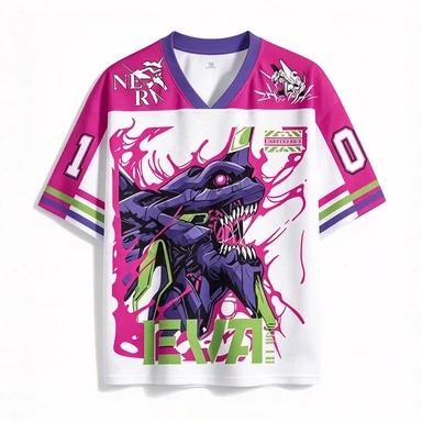 New Century Evangelion Initial Machine Mesh Jersey Mighty Initial Machine Head Mech Cyber Mech Trendy Casual Wearing Top