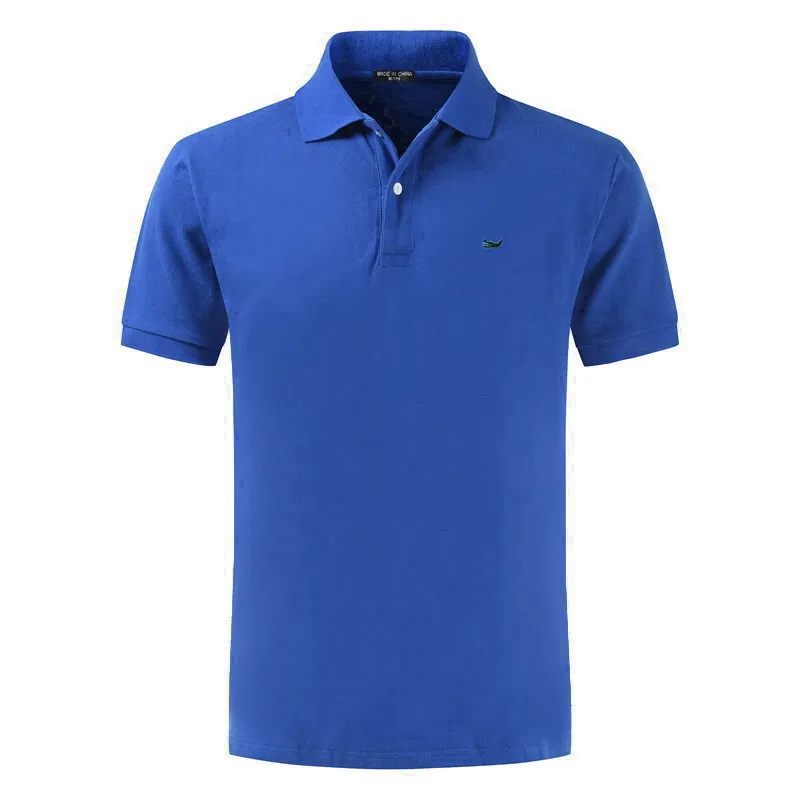 POLO de manga corta con solapa para hombre, camiseta de marca de alta calidad, 100% algodón, talla europea, Tops informales para S-5XL