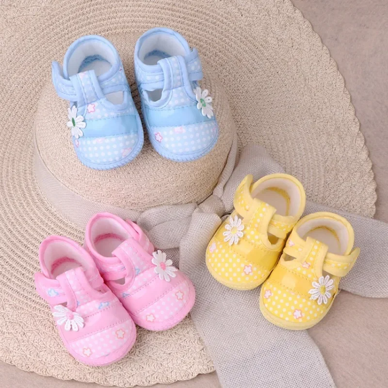 

Spring and Autumn Non-slip Baby Walking Single Shoes Square Newborn Baby Girl Mouth Shoes Breathable and Soft Toddler Shoes