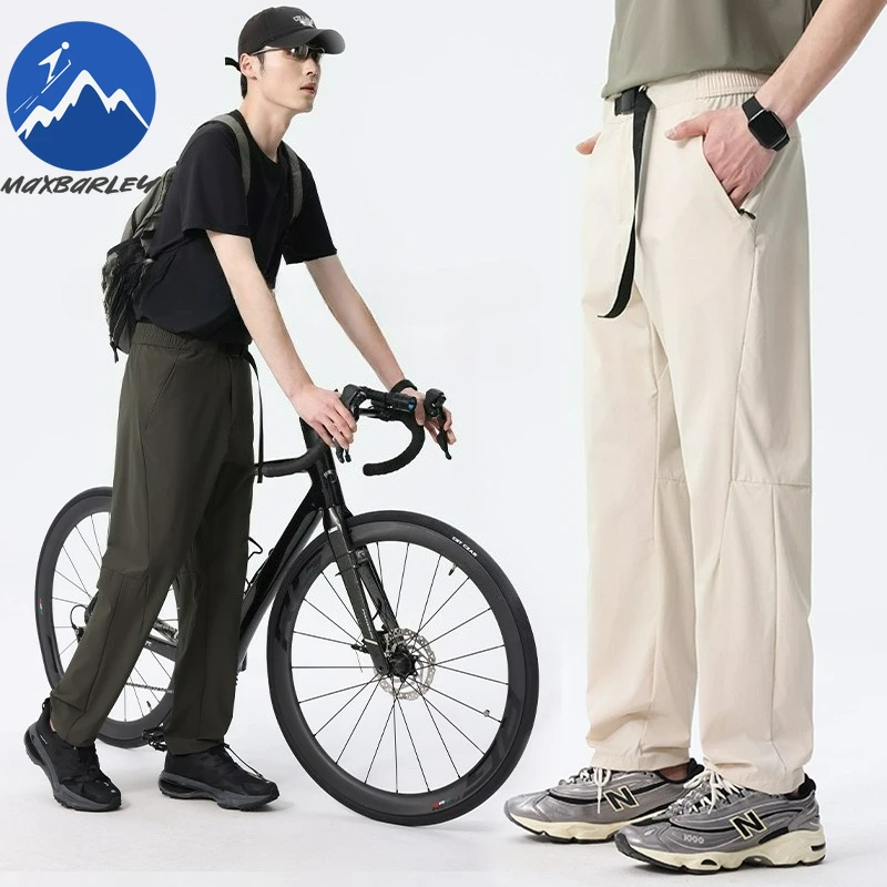 

Комбинезоны для пешего туризма Maxbarley, мужские спортивные водонепроницаемые брюки-карго из мягкой оболочки, новинка весны 2026, велосипедные брюки для бега
