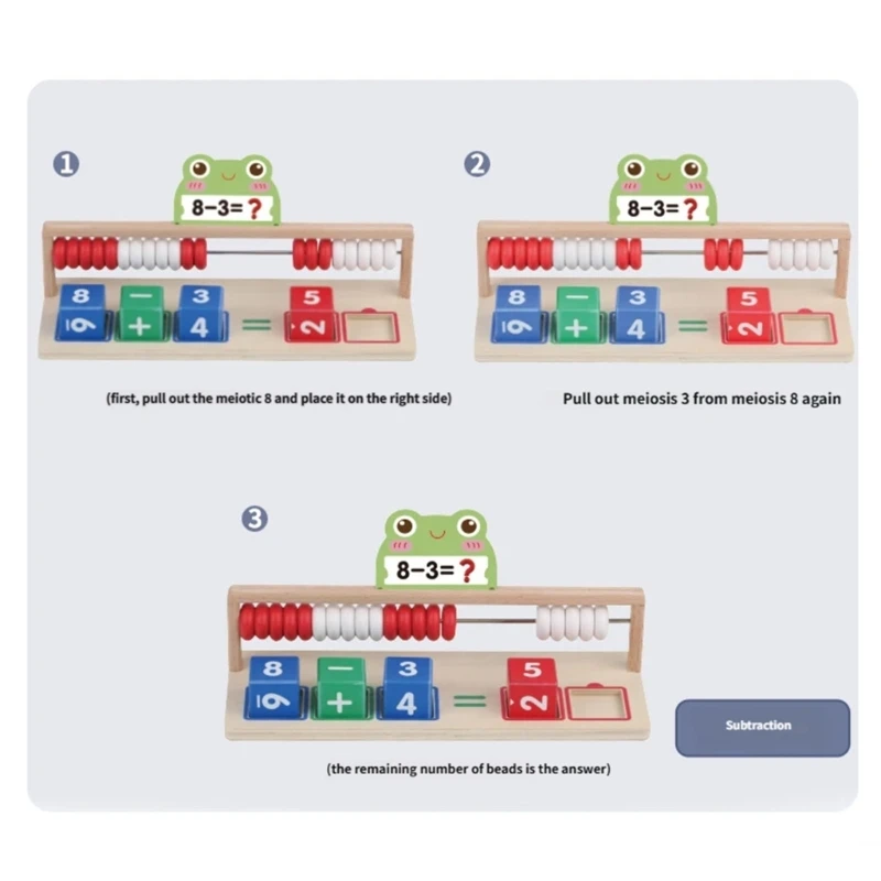 Boulier en bois coloré, jouet éducatif pour enfants 3 ans pour apprendre les concepts mathématiques base en toute
