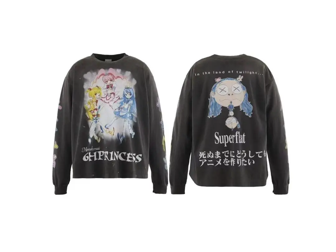 26SS Saint Magic Girl Washed Women Men Hoodie Sweatshirt Oversized Men Cotton Vintage Sweatshirts Pullover