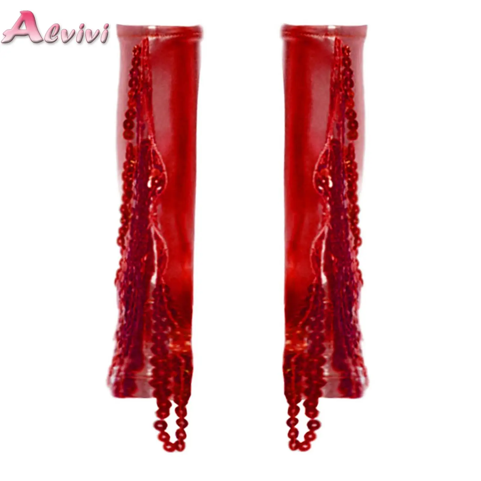 Kids Sequined Tassel Gloves Metallic Shiny Fingerless with Long Gloves Party Mittens for Jazz Hip Hop Modern Stage Opera Cosplay