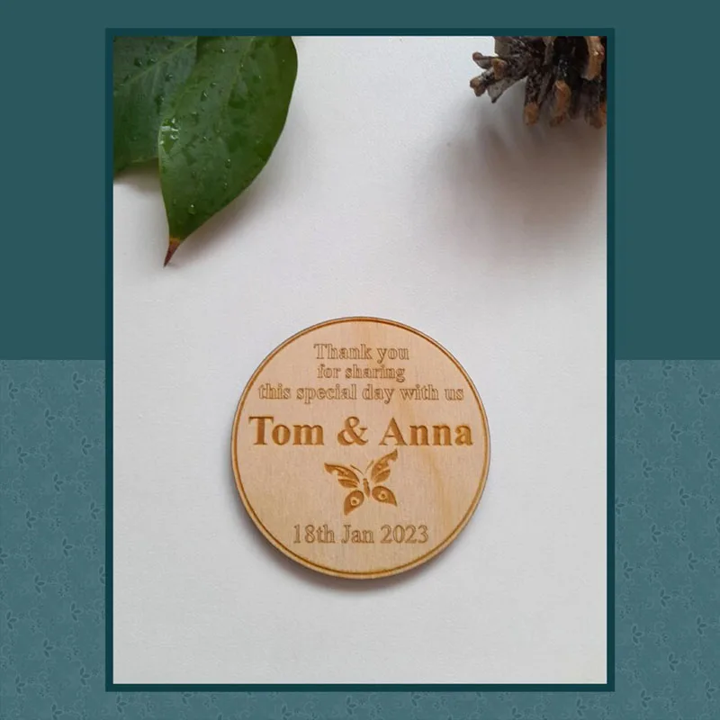 Personalized Rustic Fridge Magnets Save the Date Magnets Thank You Magnet Wedding Invitation Wooden Cards Wedding Gift For Guest