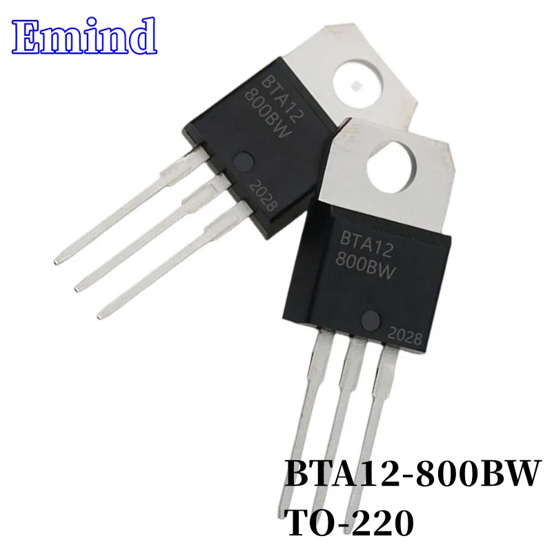 

10Pcs BTA12-800BW BTA12 Thyristor TO-220 12A/800V DIP Triac Large Chip