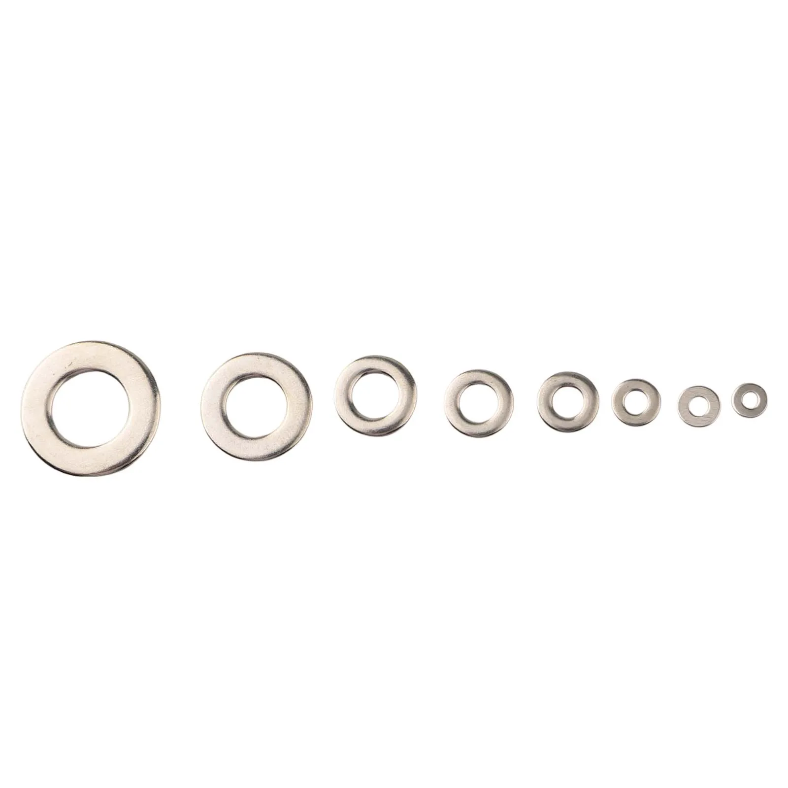 180pc 8Sizes Stainless Steel Flat Washers Assortment Kit M2-M10 Suitable For Mechanical Equipment Connections Hardware Parts