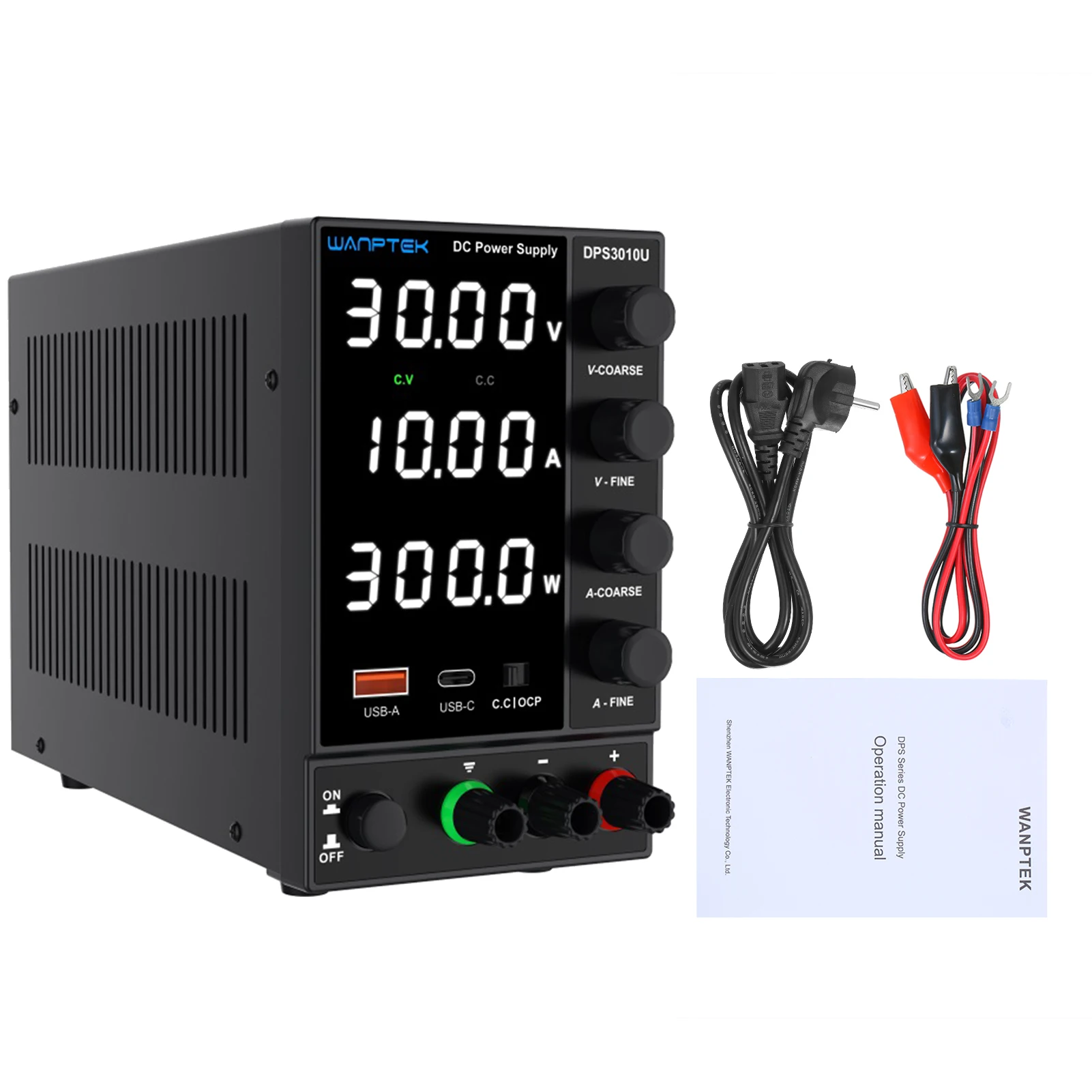 WANPTEK DPS3010U 0-30V 0-10A 300W Switching DC Power Supply 4 Digits Display LED High Precision Adjustable Mini Power Supply