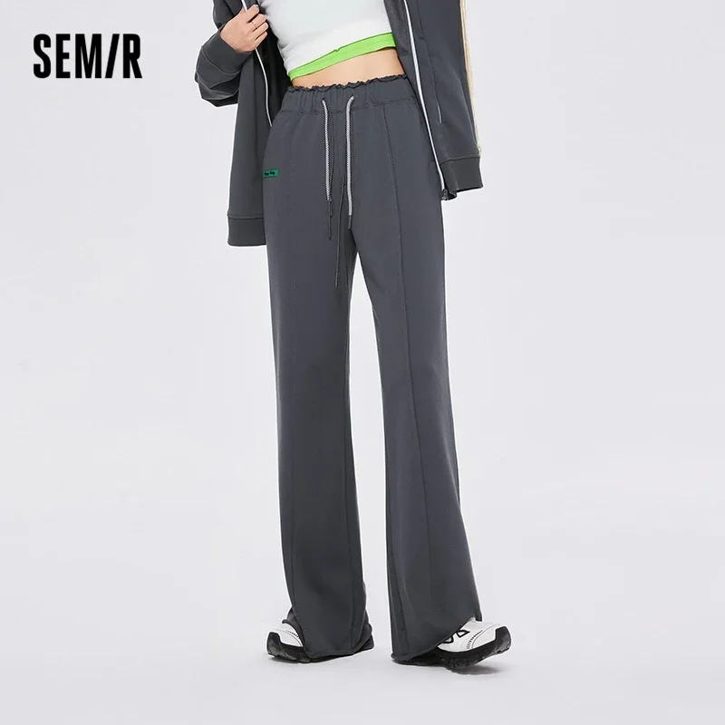 Semir Casual Pants Women Mopping Flared Pants Show Leg Length 2022 Early Autumn New Style Raw Edge Sweatpants Lazy