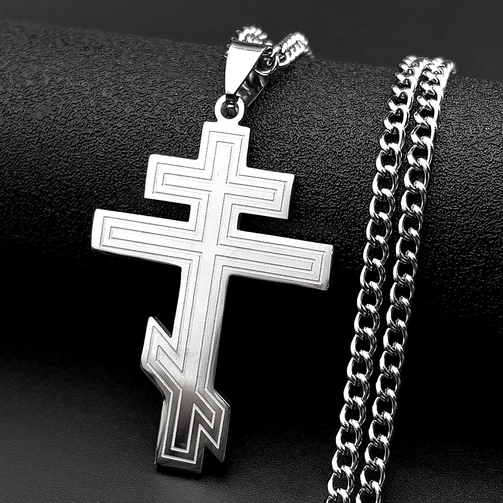 Hip Hop Edelstahl Orthodoxe Kreuz Halskette Glauben Christus Amulett Anhänger Halsketten Klassische Religiöse Großhandel Schmuck Geschenke