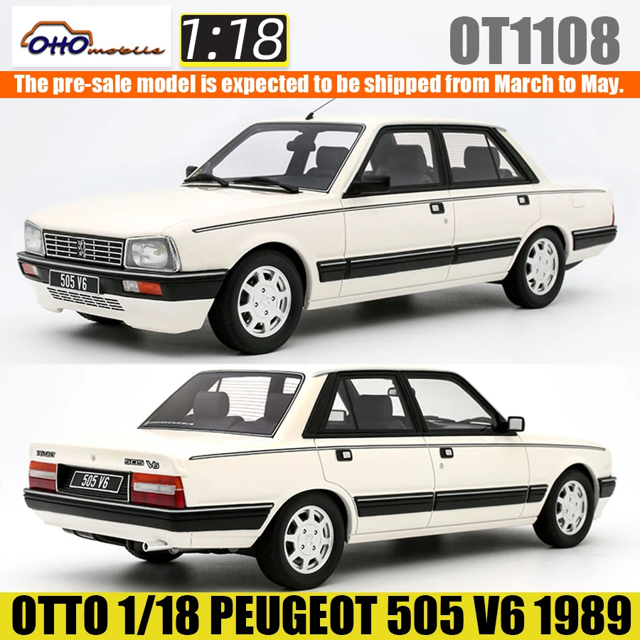 Presale model: OTTO 1:18 PEUGEOT 505 V6 1989 car model static decoration holiday gift collection