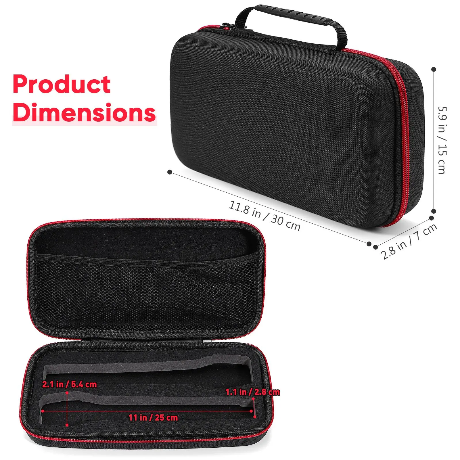 

Wireless Microphone Storage Bag Hard EVA Protective Case Zipper Cover Carrying Mini Speaker