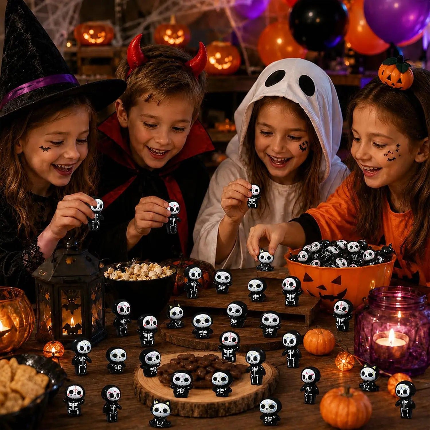 24 Stück Halloween Mini-Figuren, Miniatur-Geister-Spielzeug aus Harz, Winzige Totenfiguren für Halloween-Partys, Mikro-Feengarten-Dekoration – Detail 6