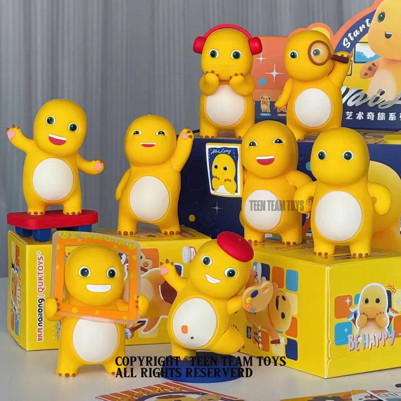 Caja ciega de dragón de leche para niños, figuras de acción de la serie diaria Nailong, colección de decoración de mesa, muñecos de juguete, regalos de cumpleaños