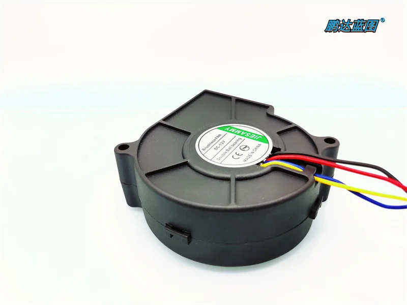 Imagem -05 - Iesammy-double-ball Alta Velocidade Turbo Blower 7530 Pwm Controle de Temperatura e Medição de Velocidade 12v 0.61a Fan 75x75x30 mm