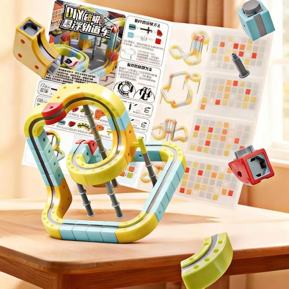 Magnetic Train Set DIY 3D Cube Track – Anti-Gravity Electric Rail Car for Teens | STEM Learning Building Toy & Birthday Gift