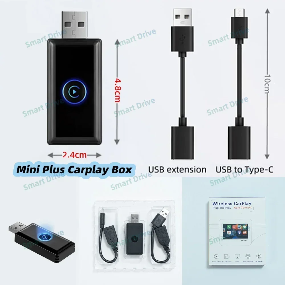 Mini AI Box pour Apple Carplay, adaptateur sans fil, OEM, filaire, CarPlay vers CarPlay sans fil, dongle USB, Plug and Play, AI Box