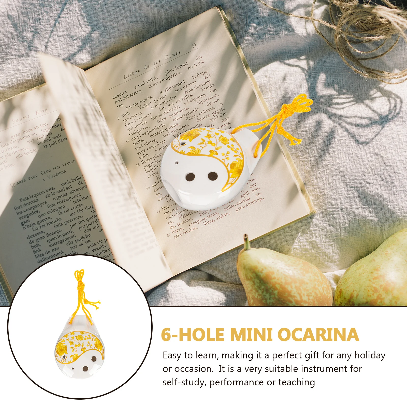 

Beginner Practice 6-Hole Ceramic Ocarina Portable Mini Ocarina Wind Instrument for Music Learning Beginner Wind Instrument