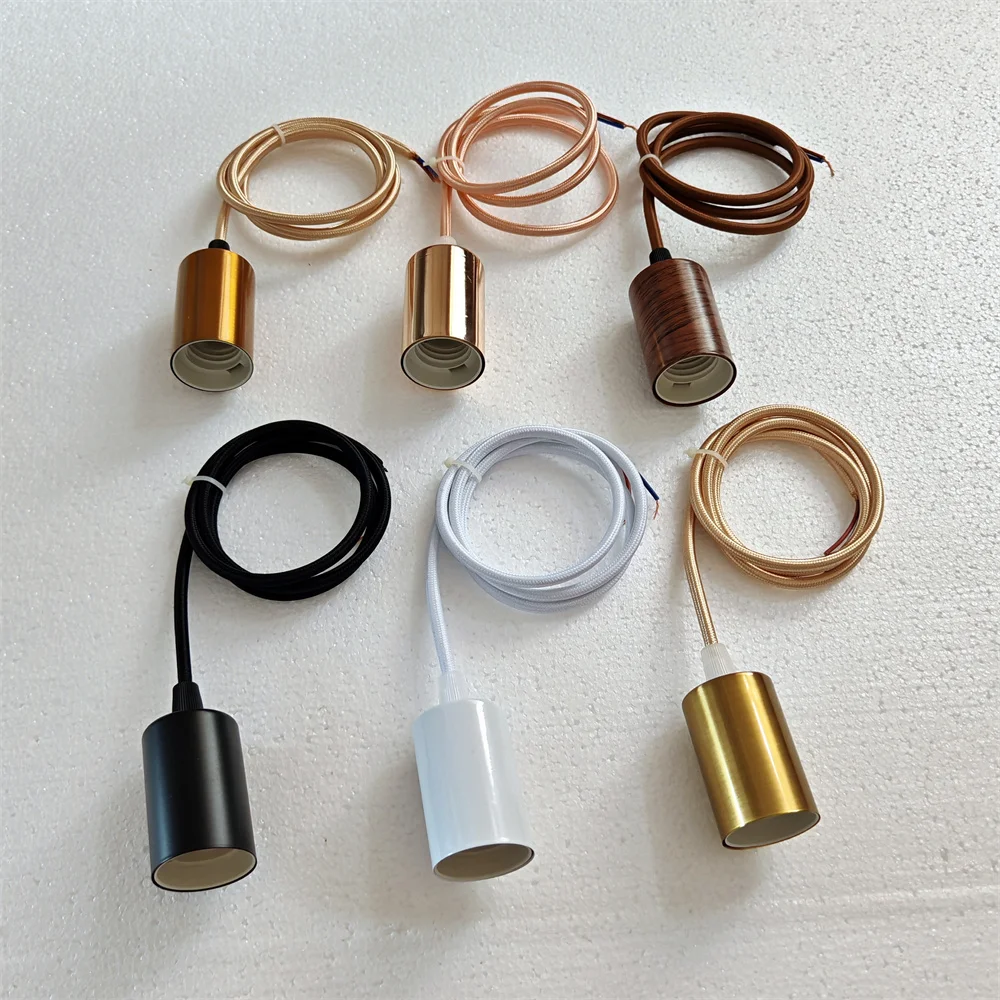 DIY Simple E27 Hanging Lamp Holders with Cable Ceiling Lamp Holder Socket for Pendant Lamp Lighting Fixture Accessories